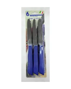 'BLS. 6PCS TABLE KNIFE CM 11 - 1/4 SER.  BLUE
