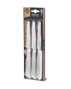 Inox Bonomi BLS 12 PCS TABLE KNIFE CM.11 OAK WOOD COLOUR