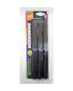 Inox Bonomi SERIE CASA BIV 6 TABLE KNIFE CM. 11 BLACK Italian Knives