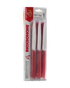 'BLS. 6 STEAK KNIFE CM. 11  RED
