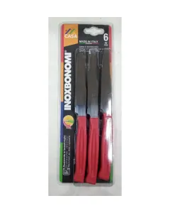 Inox Bonomi SERIE CASA BIV 6 TABLE KNIFE CM. 11 RED Italian Knives