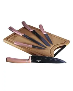 Berlinger Haus 6 pcs knife set with bamboo cutting board, I Rose collection