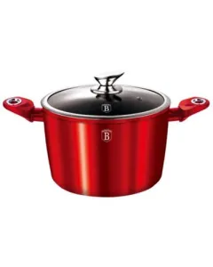 Berlinger Haus Casserole with lid, 30 cm, Metallic Line Burgundy Edition