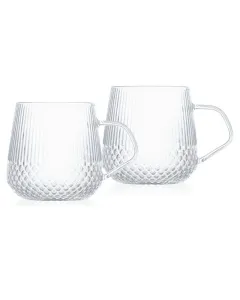 Luciano Borosilicate Baltic 400Ml Single Wall Glass Cups 2Pcs Set
