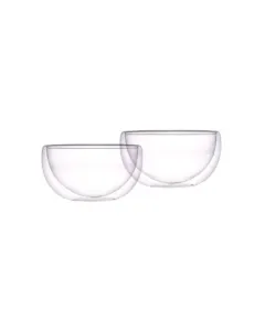Luciano High Borosilicate 500ml Double Wall Glass Bowl 2PC in Gift Box