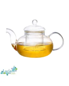 Luciano 1200ml High Borosilicate Glass Tea Pot with Glass Cover and Filter