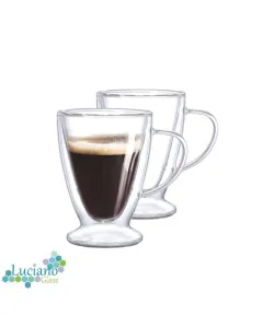 Luciano 300Ml Borosilicate Double Wall Glass Mug 2Pcs Set