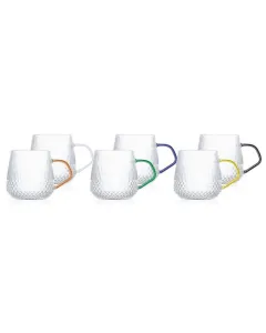 Luciano Borosilicate Baltic 400Ml Single Wall Glass Cups 6Pcs Set