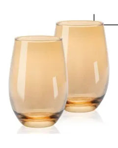 Luciano 400Ml Ion Plated Gold Cristal Cups 2Pcs Set Gold Color
