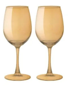 Luciano 350Ml Cristal Cups 2Pcs Set Gold Color