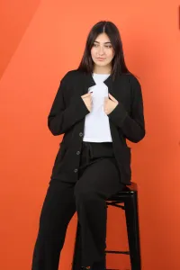 Sienna Cardigan and Pants Set - Black