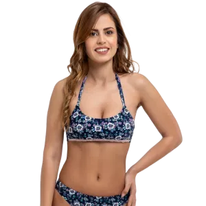 Lucia Bikini Top - Floral Blue