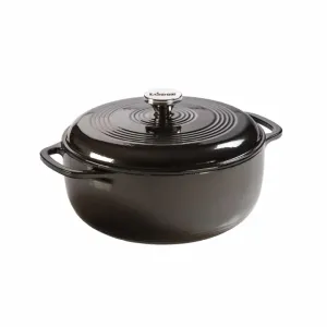 LODGE 6 Quart Midnight Chrome Enameled Cast Iron Dutch Oven 
