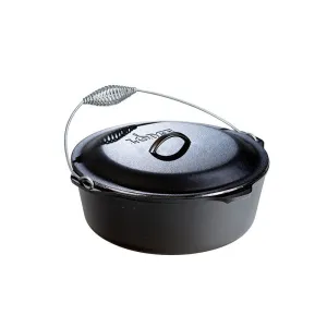 LODGE 9 Quart Cast Iron Dutch Oven With Bail Handle 