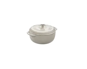 LODGE 7.38Lt White Enameled Cast Iron Dutch Oven 