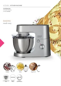 KENWOOD HomeBake Stand Mixer Silver Kitchen Machine KHH01.000SI