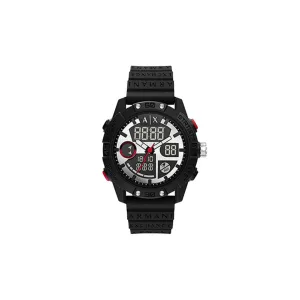 Armani Exchange Analog-Digital Black Silicone Watch