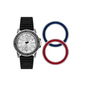 Armani Exchange Black Silicone Watch And Band Colors