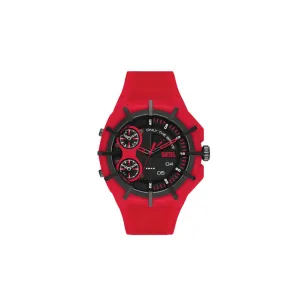 Diesel Framed Three-Hand Red Silicone Watch