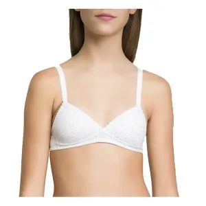 Dim Girls Unwired Padded White Triangle White Bra