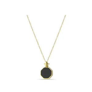 Polo Exchange Black/White Pendant Gold Plated Necklace