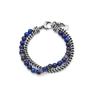 Polo Exchange Blue Stones Stainless Bracelet