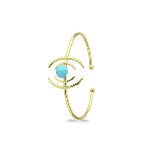 Polo Exchange Semi Precious Stone Gold Plated Bangle Bracelet