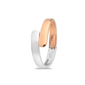 Polo Exchange Two Tone Silver/Rose Gold Bangle Bracelet