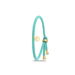 Polo Exchange Turquoise Cord Gold Tone Bracelet