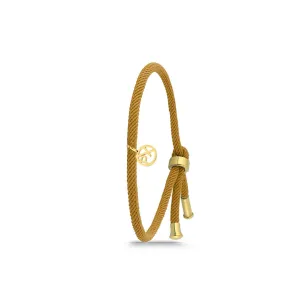Polo Exchange Yellow Cord Gold Tone Bracelet