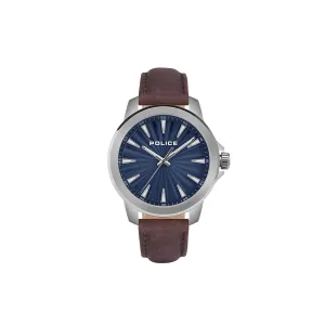 Police Mensor Stainless Steel Leather Watch Pewja2207803