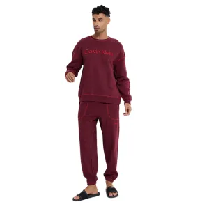 Calvin Klein Loungewear Set Long Sleeve Burgundy Sweatshirt