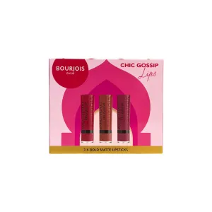 Bourjois Chic Gossip Lips, 3 Bold Matte Lipsticks