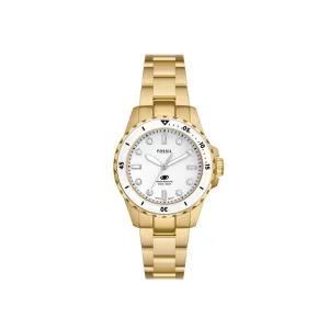 Fossil Blue Dive Three-Hand Gold-Tone Stainless Steel Watch