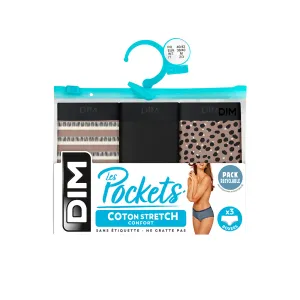 Dim Les Pockets Pack Of 3 Panties Savannah Patterns In Black