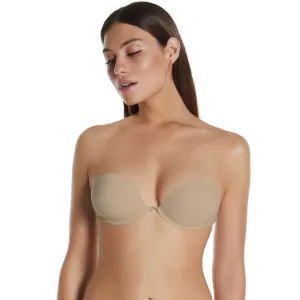 Selmark Strapless Push-Up Bra Continuous Underwire Skin Color