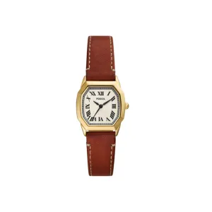 Fossil Harlow Three-Hand Medium Brown Leather Watch