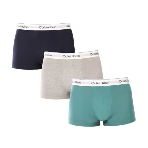 Calvin Klein 3Pack Icon Cotton Stretch Low Rise Trunk Black Grey Blue