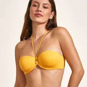 Selmark Strapless Swim Top With Hipster Yellow