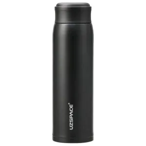 Uzspace Double Wall Thermos Stainless Steel Insulated Water Bottle X5 500ml #4075 Black.