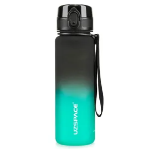 Uzspace Plastic Water Bottle Colorful Frosted 1000Ml Tritan BPA Free #3038 Black And Green.