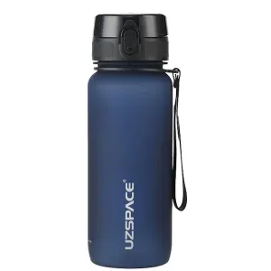 Uzspace Plastic Water Bottle Colorful Frosted 650Ml Tritan BPA Free#3037 Dark Blue.