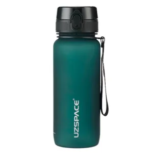 Uzspace Plastic Water Bottle  Colorful Frosted 650Ml Tritan BPA Free #3037 Dark Green.