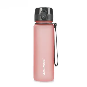 Uzspace Plastic Water Bottle Colorful Frosted 650Ml Tritan BPA Free #3037 Glow Pink.