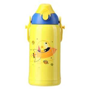 Uzspace Thermos Stainless Steel Water Bottle Kids 550Ml #2207 Yellow.