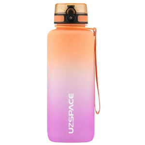 Uzspace Plastic Water Bottle Colorful Frosted 1500Ml BPA Free #3056 Orange And Purple