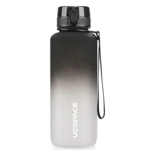 Uzspace Plastic Water Bottle Colorful Frosted 1500Ml Tritan BPA Free #3056 Black And White.