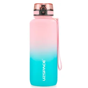 Uzspace Plastic Water Bottle Colorful Frosted 1500Ml Tritan BPA Free #3056 Pink And Cyan.