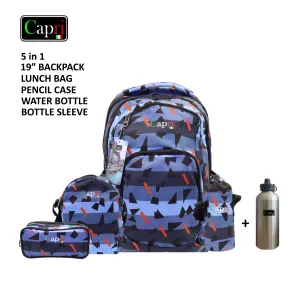 Backpack Set 19 Inch + Water Bag + Pencil Case + Lunch Bag