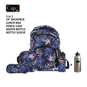 Backpack Set 19Inch + Water Bag + Pencil Case + Lunch Bag